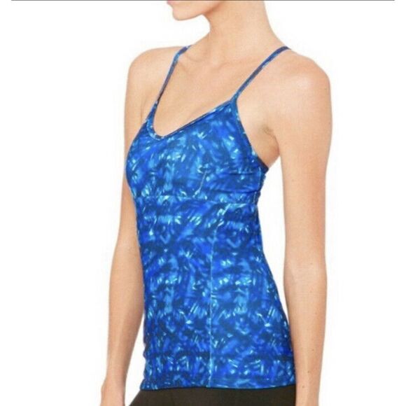 ALO Yoga Lure Long Bra Tank Top Kaleidoscope Print - Picture 2 of 9